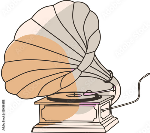 beautiful gramophone silhouette vector.