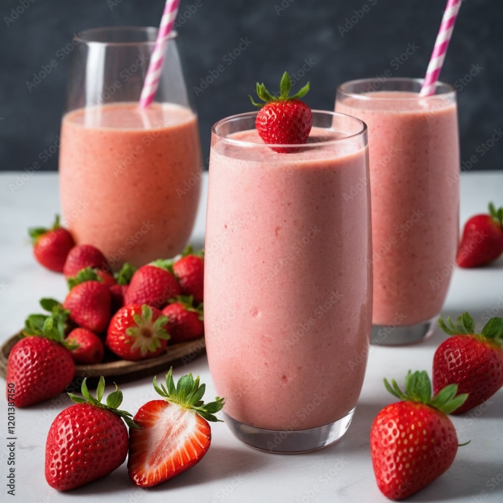 A revitalizing smoothie made from fresh strawberries and vanilla combines to create a deliciously chilled drink perfect for refreshing moments. Enjoy this strawberry smoothie A revitalizing smoothie made from fresh strawberries and vanilla combines to create a deliciously chilled drink perfect for refreshing moments. Enjoy this strawberry smoothie