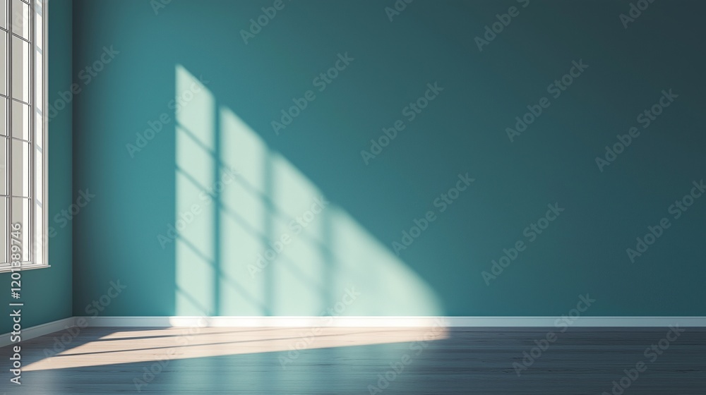 Obraz premium Minimalist interior showcasing an empty wall