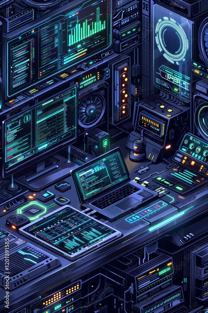 Fototapeta premium AI think tank: creativity and analytics in a tech environment