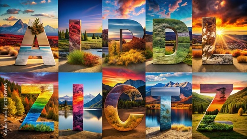 Panoramic Alphabet Landscape: A to Z Scenic Views
