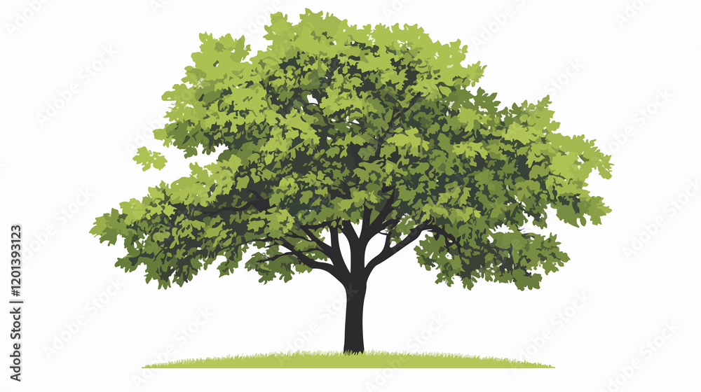 Obraz premium Detailed Black Walnut Tree Continuous Line Art Vector Illustration