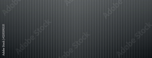 Dark gray background with vertical striped texture. The background is sleek and modern, featuring gray lines for a sophisticated look. Digital background vector. Gray background.