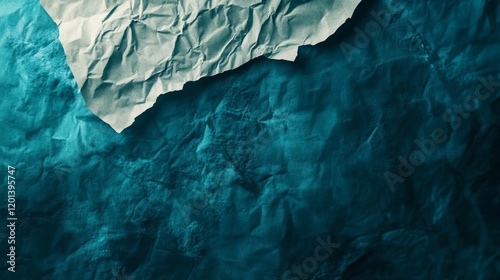 Wallpaper Mural Crumpled paper over textured blue background surface. Torontodigital.ca