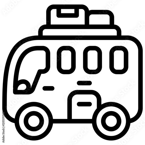 Van Car Icon. Camper Van Icon