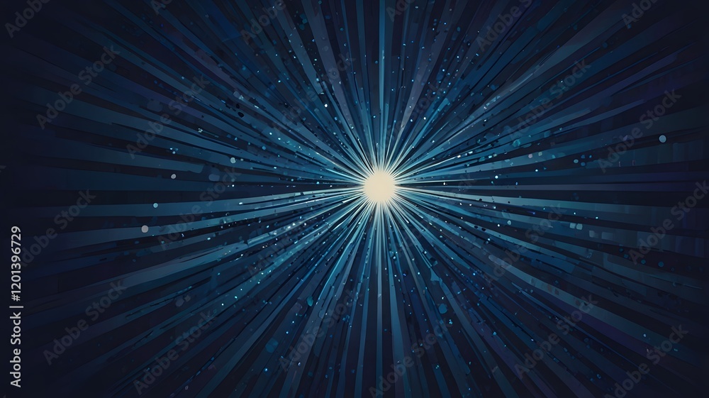 Fototapeta premium Cosmic Blue Light Burst, Abstract Background Art V8