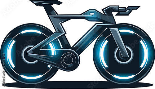 Silhouette Vector of a Bicycle Rider in Motion