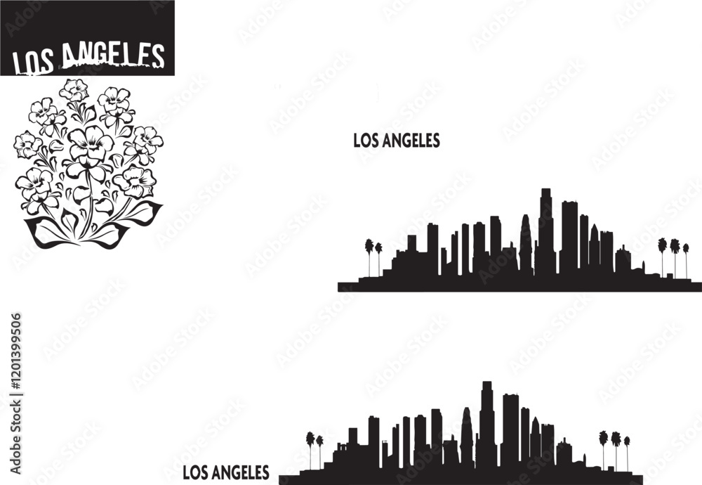 Fototapeta premium los angeles silhoutte vector