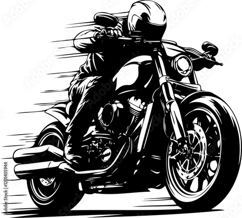 Silhouette Vector of a Bike Rider