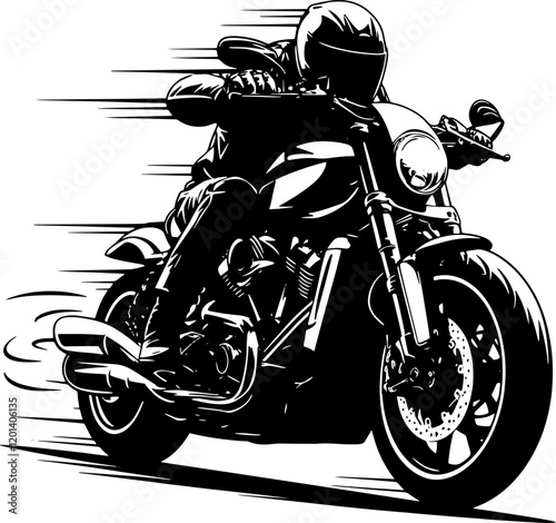 Silhouette Vector of a Bike Rider