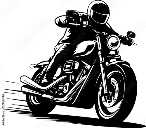 Silhouette Vector of a Bike Rider