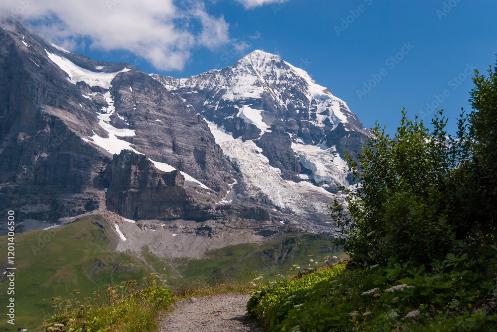 the peak of the Monch, Grindelwald, Bernese Alps, Switzerland, Europe the peak of the Monch, Grindelwald, Bernese Alps, Switzerland, Europe