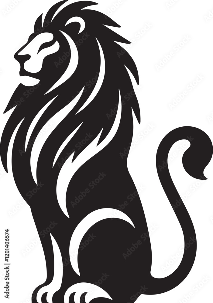 Lion vector illustration in black and white Lion vector illustration in black and white