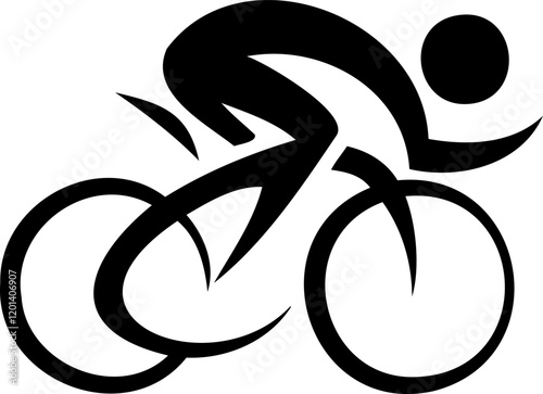 Silhouette Vector of a Bicycle Rider in Motion