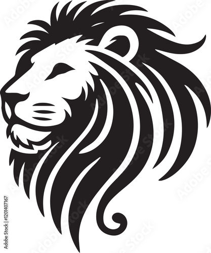 Wallpaper Mural Lion vector illustration in black and white Torontodigital.ca