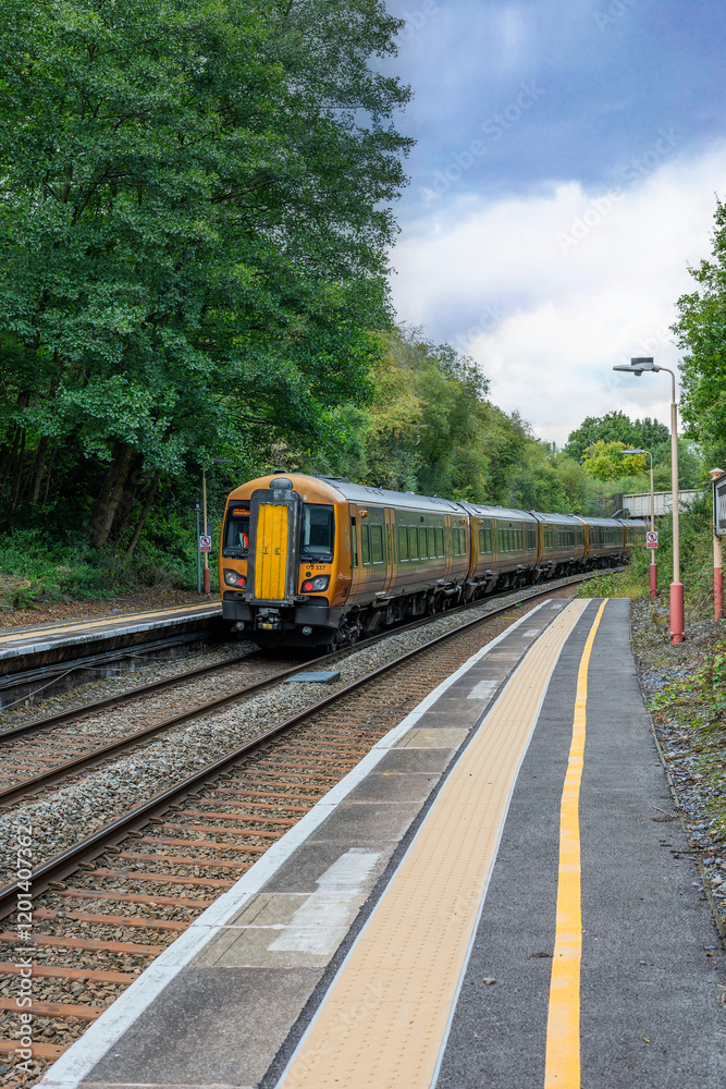 Naklejka premium British Rail Network Rail Diesel passenger train Shakespeare Line Warwickshire England UK
