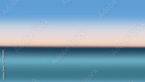 Abstract blurred blue ocean sky landscape desktop wallpaper vector. Blue sky with ocean in nature landscape abstract background. Blurred blue sky with ocean desktop wallpaper background