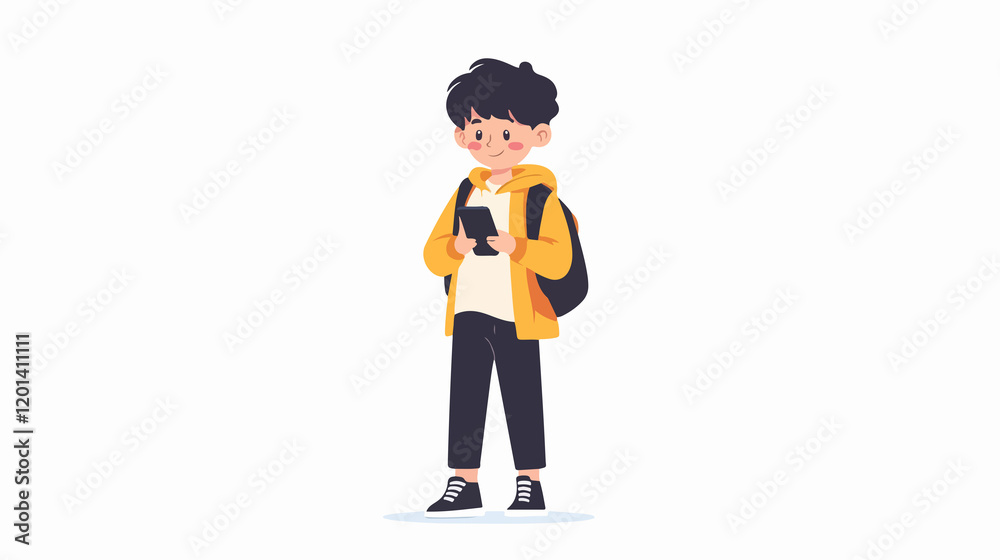 Wide Angle Schoolboy Using Smartphone Design for Educational Purposes Wide Angle Schoolboy Using Smartphone Design for Educational Purposes