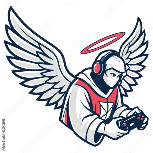 Angel mascot logo design  Vector.
