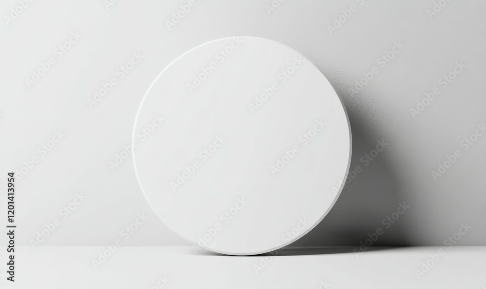 3D rendering of white blank circle shape with shadow in neumorphism style, sphere, blank, design, round 3D rendering of white blank circle shape with shadow in neumorphism style, sphere, blank, design, round