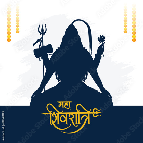 Happy maha shivratri hindu festival celebration holiday card background