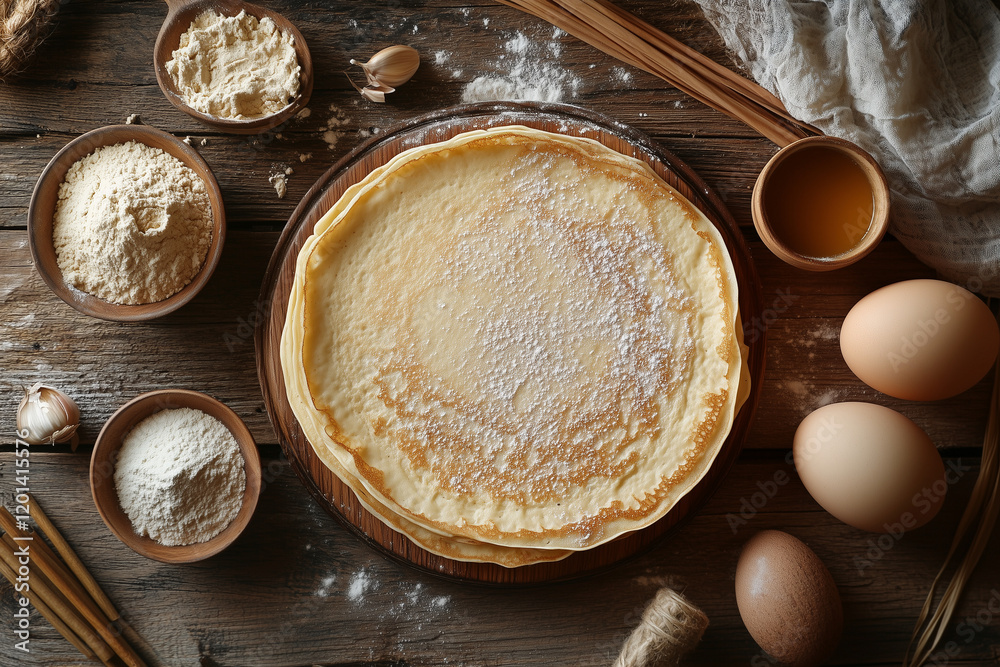 Russian pancakes, delicious traditional food Russian pancakes, delicious traditional food