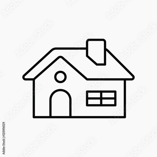 Home icon, line art design vector photo