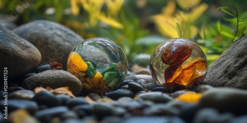 Rediscovered my marbles through the beauty of nature, exploring how nature can evoke feelings of nostalgia and wonder while searching for my marbles among the natural surroundings. photo