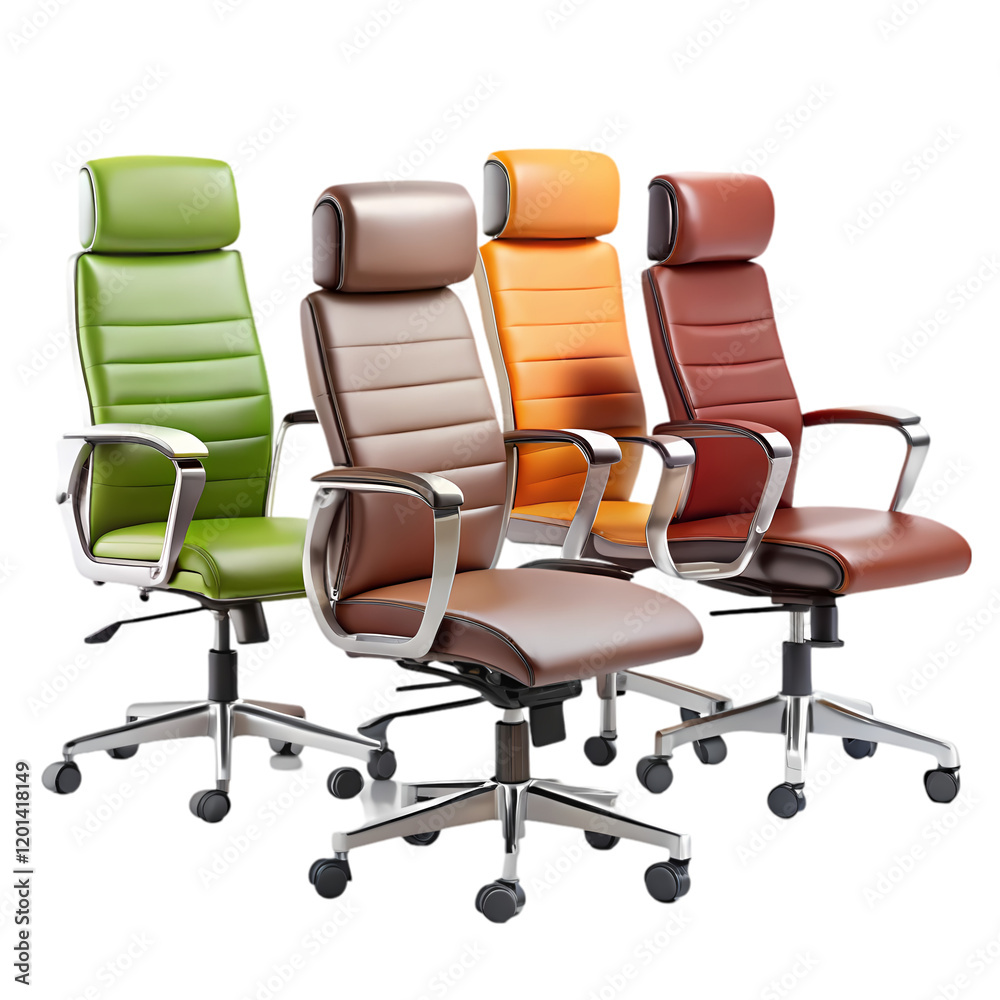 Obraz premium Ergonomic Office Chairs: Modern Design, Comfort & Support for Productive Workspaces set focus stylish