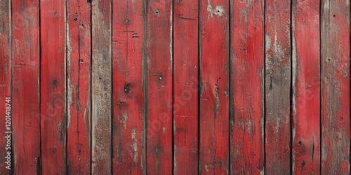 Rich red wood texture showcases a solid, hard surface with old, pale, and scratched panels, perfect for emphasizing a rustic and timeless aesthetic in design projects and backgrounds.