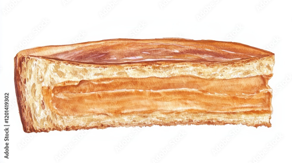 Watercolor set of Peanut Butter in jam bottle,Peanut butter sandwiches or toasts on light table background,Breakfast,Vegetarian food,copy space.