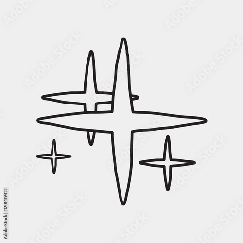 Minimalist star sparkle illustration vector