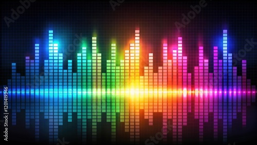 Colorful music equalizer wave with sound bars on a dark background, music, equalizer, wave, colorful