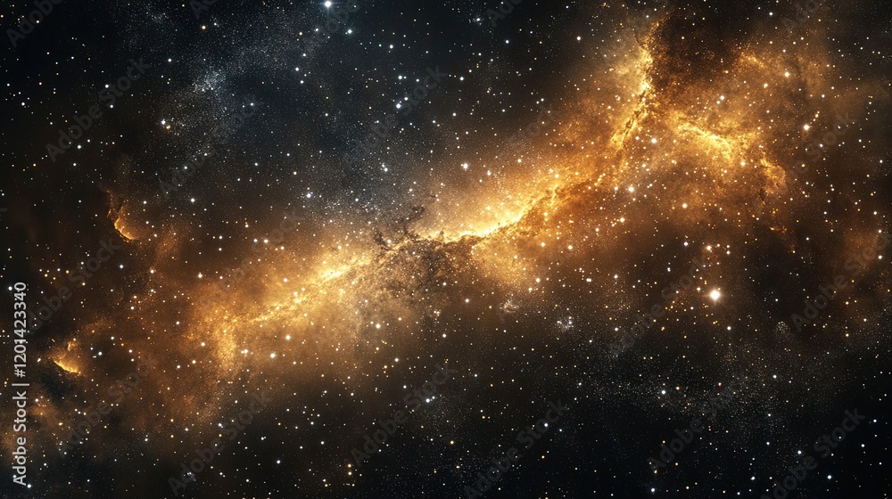 Naklejka premium Deep space star field with a black hole 