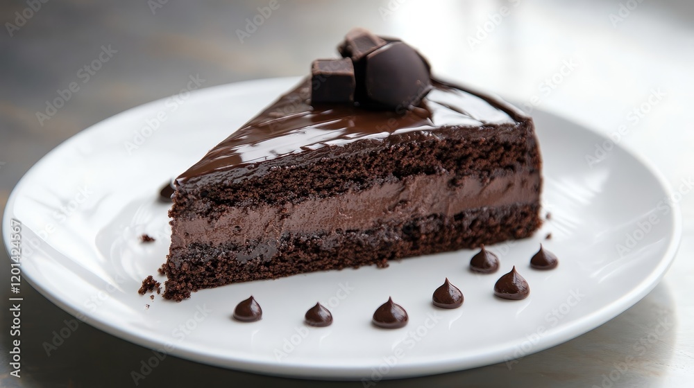 Delicious chocolate cake displayed on a white ceramic plate, showcasing the rich flavors of chocolate cake. This chocolate cake is a perfect treat for any dessert lover. Delicious chocolate cake displayed on a white ceramic plate, showcasing the rich flavors of chocolate cake. This chocolate cake is a perfect treat for any dessert lover.
