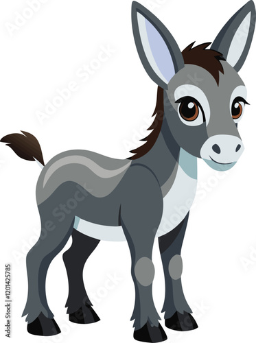 Beautiful animal baby donkey vector artwork illustration 