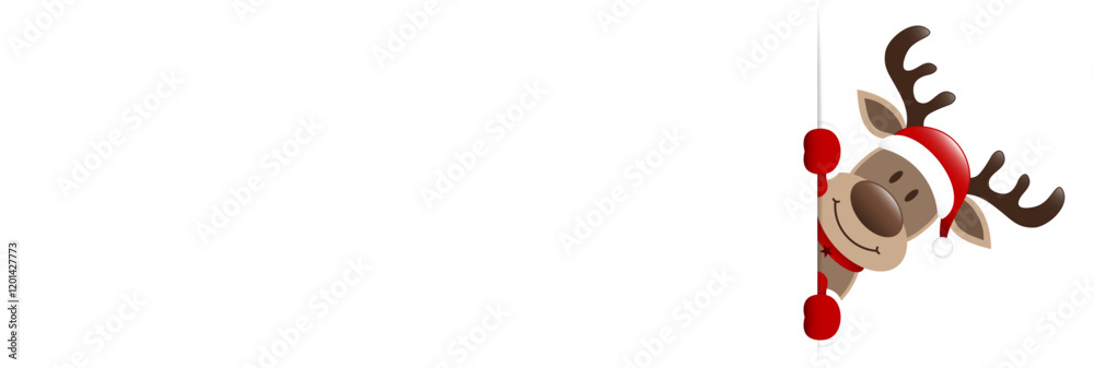 Rentier Schmales Banner Rechts Außen Dunkelrot Rentier Schmales Banner Rechts Außen Dunkelrot