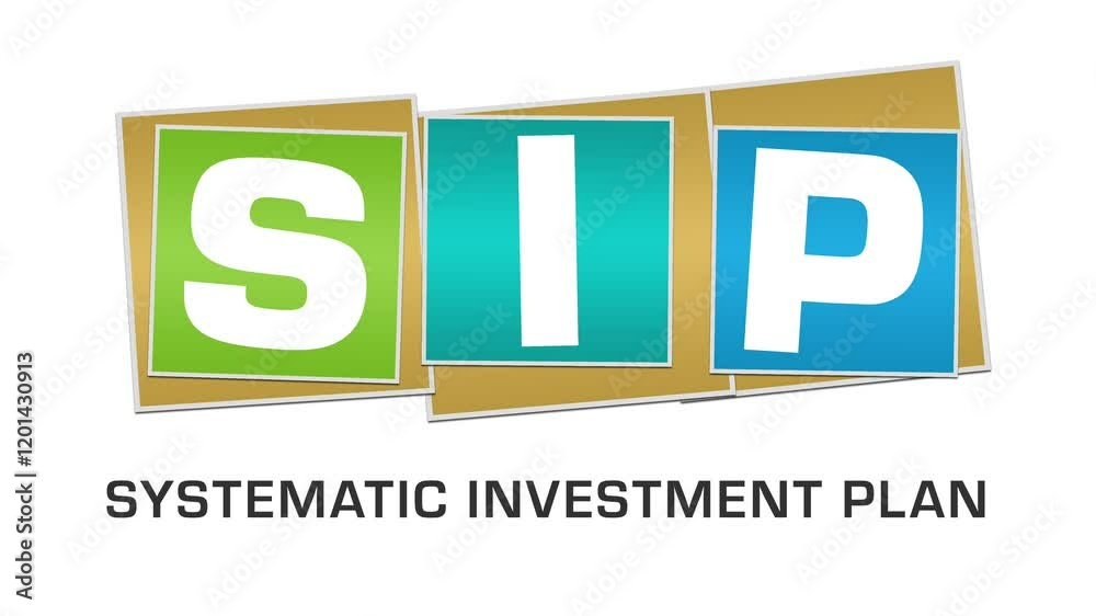 SIP - Systematic Investment Plan Colorful Moving Blocks
