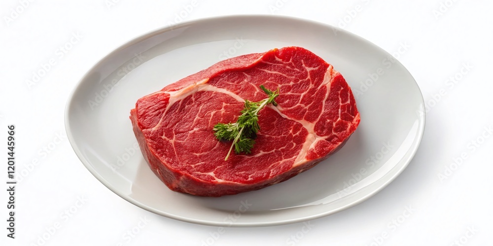 Raw Beef Steak on White Background - Top View, Premium Stock Photo Raw Beef Steak on White Background - Top View, Premium Stock Photo