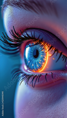 An ultra-detailed close-up of a human eye,
