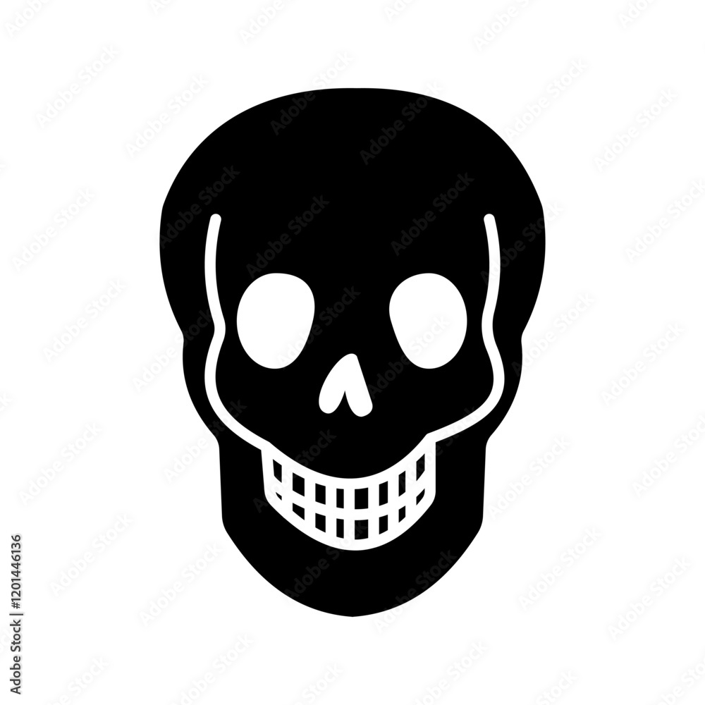 Fototapeta premium Human skull icon vector illustrationvector illustration, pictogram isolated on white background. color editable 