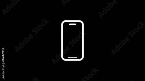 Warning sign no phone animation. No cell phones. Prohibition symbols for no phone use. Warning concept. Transparent background with alpha channel
