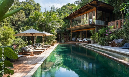 A tranquil oasis in the midst of a dense tropical rainforest, nature, tranquil