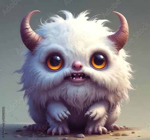 Illustration of fluffy and cute small monster.