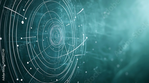 A blackboard featuring an intricate solar system and planetary orbit diagram