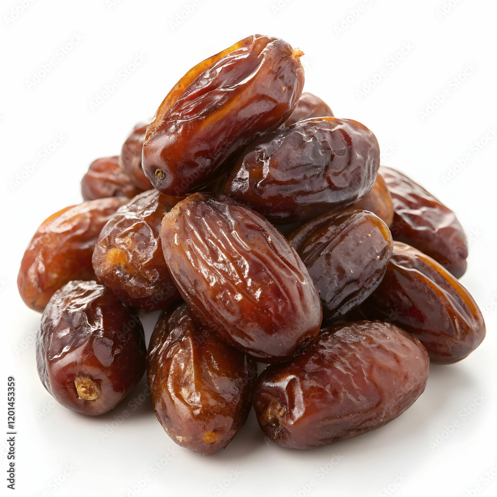 Fresh dates with their rich brown color, accompanied by vibrant green leaves, Fresh dates with their rich brown color, accompanied by vibrant green leaves,