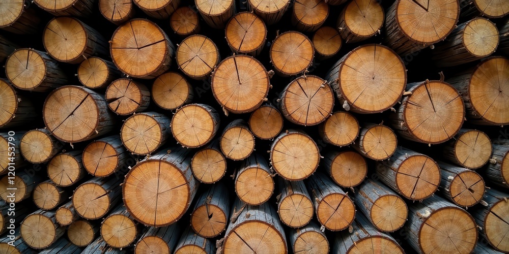 A dense arrangement of neatly stacked, circular tree cross-sections, showcasing the intricate grain patterns and natural textures of the wood. A dense arrangement of neatly stacked, circular tree cross-sections, showcasing the intricate grain patterns and natural textures of the wood.