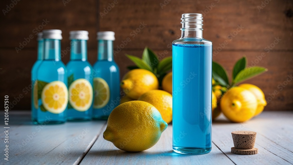 Fresh yellow lemon and white soap beside a green olive oil bottle suggest a clean spa beauty routine Fresh yellow lemon and white soap beside a green olive oil bottle suggest a clean spa beauty routine
