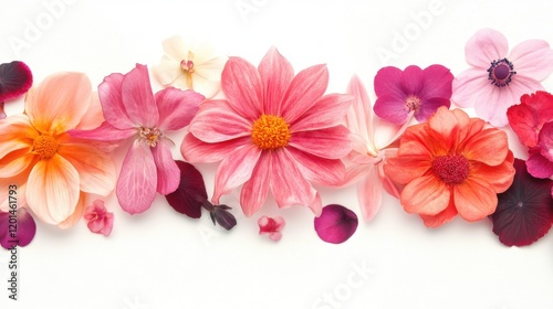 A Vibrant Array of Pink Flowers Displaying Nature's Stunning Palette with Delicate Petals, Textures, and Shapes Perfect for Seasonal Themes and Floral Designs