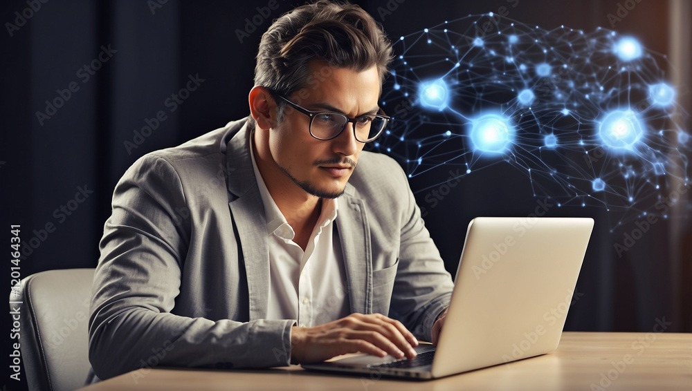 Casual Businessman and Freelancer Working Online for Flexibility Casual Businessman and Freelancer Working Online for Flexibility
